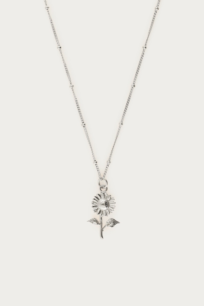 Vintage ketting met dots en zonnebloem
