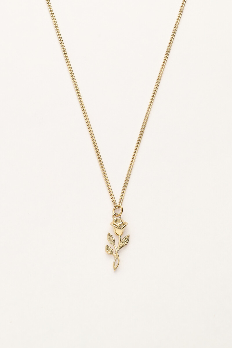 Vintage ketting met platte roos