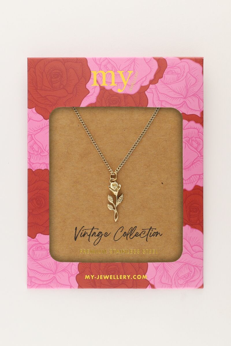 Vintage necklace with flat rose | My Jewellery