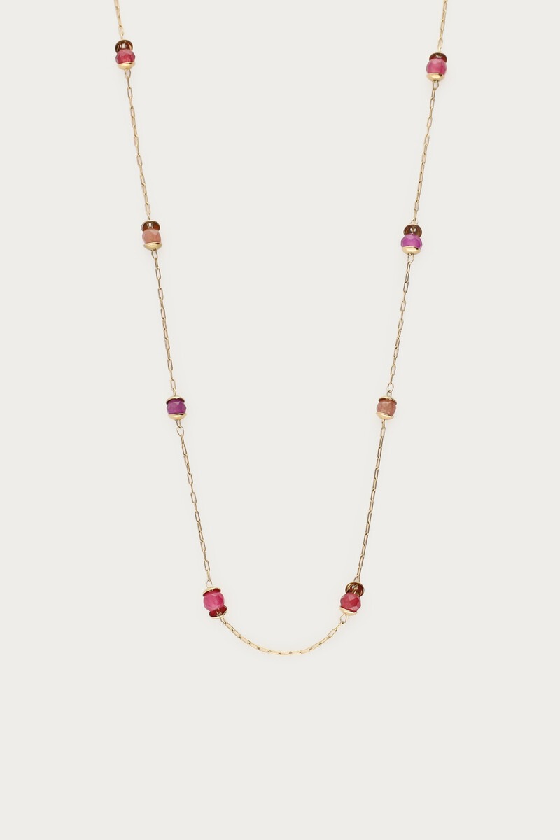 Vintage necklace with red and purple beads