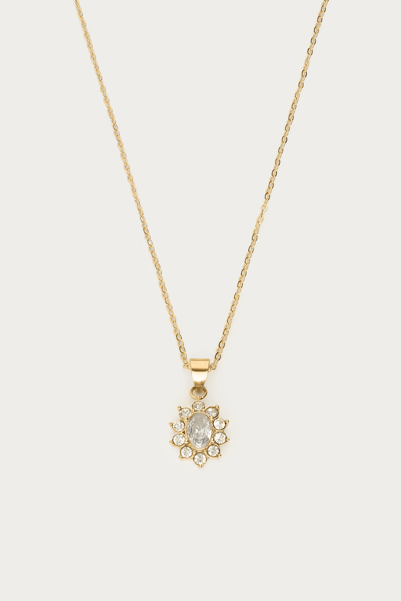 Vintage necklace with transparent rhinestones