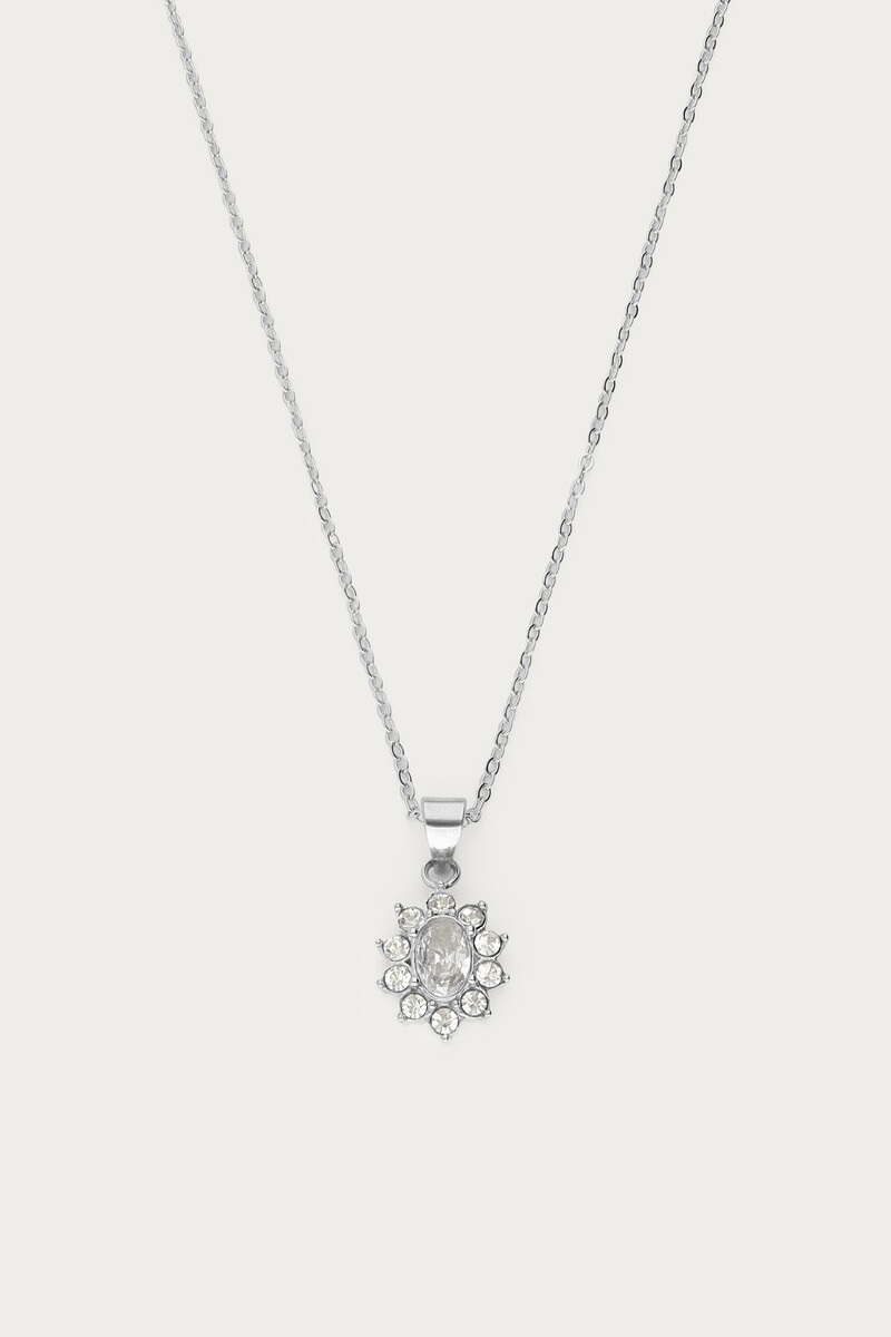 Vintage necklace with transparent rhinestones