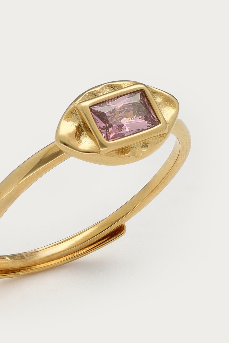 Vintage ring with light pink rhinestone | My Jewellery