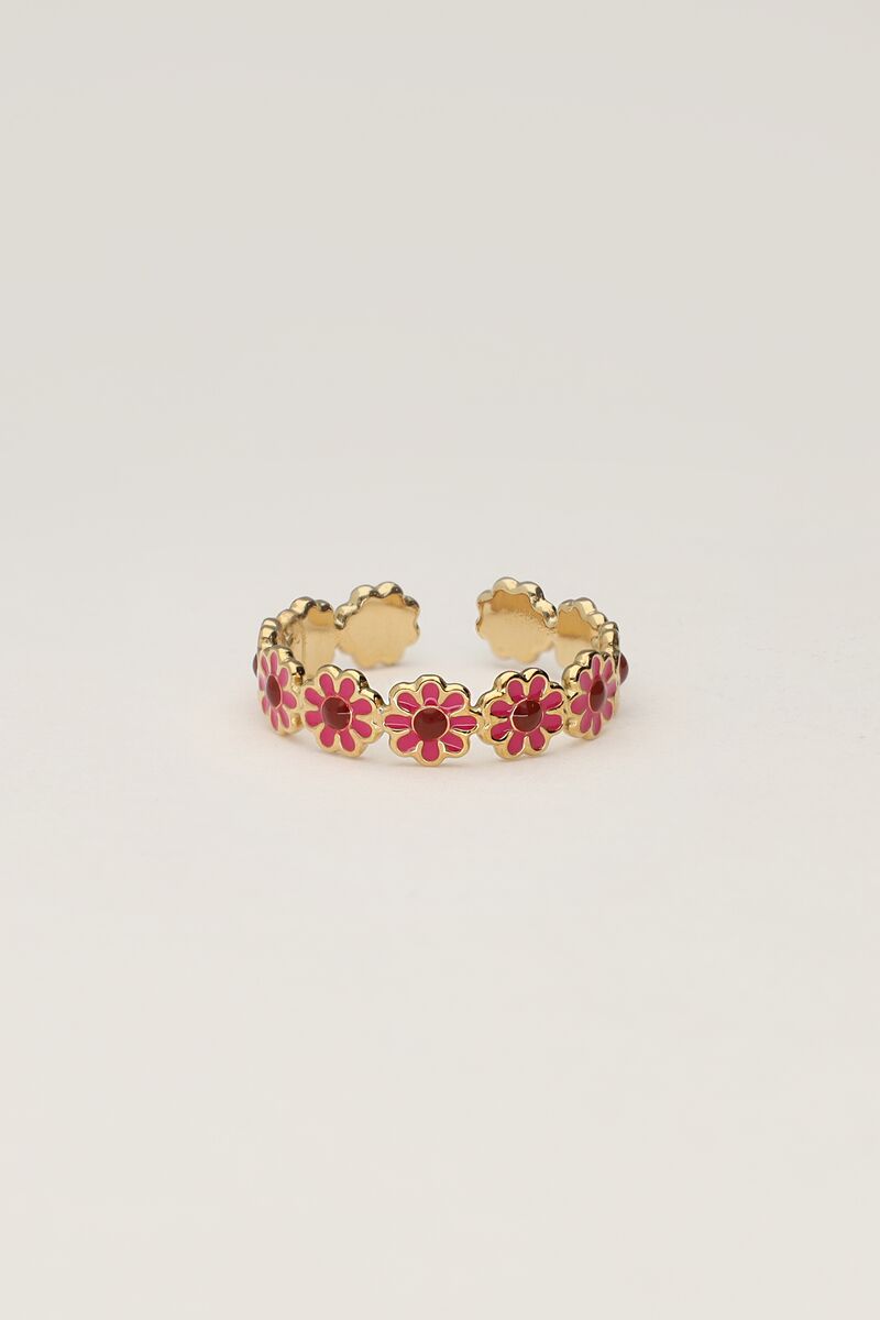 Vintage ring with pink & red flowers | My Jewellery