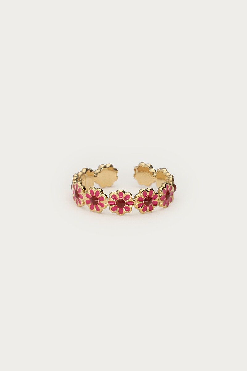 Vintage ring with pink & red flowers | My Jewellery