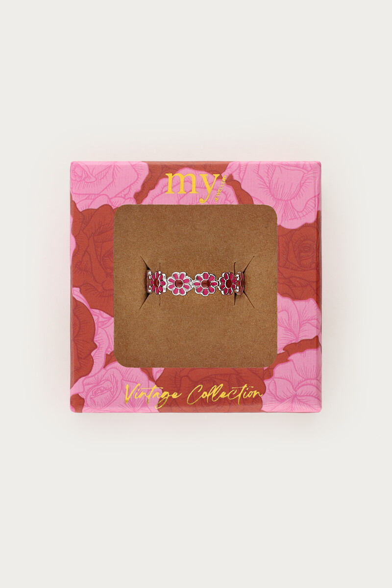 Vintage ring with pink & red flowers | My Jewellery