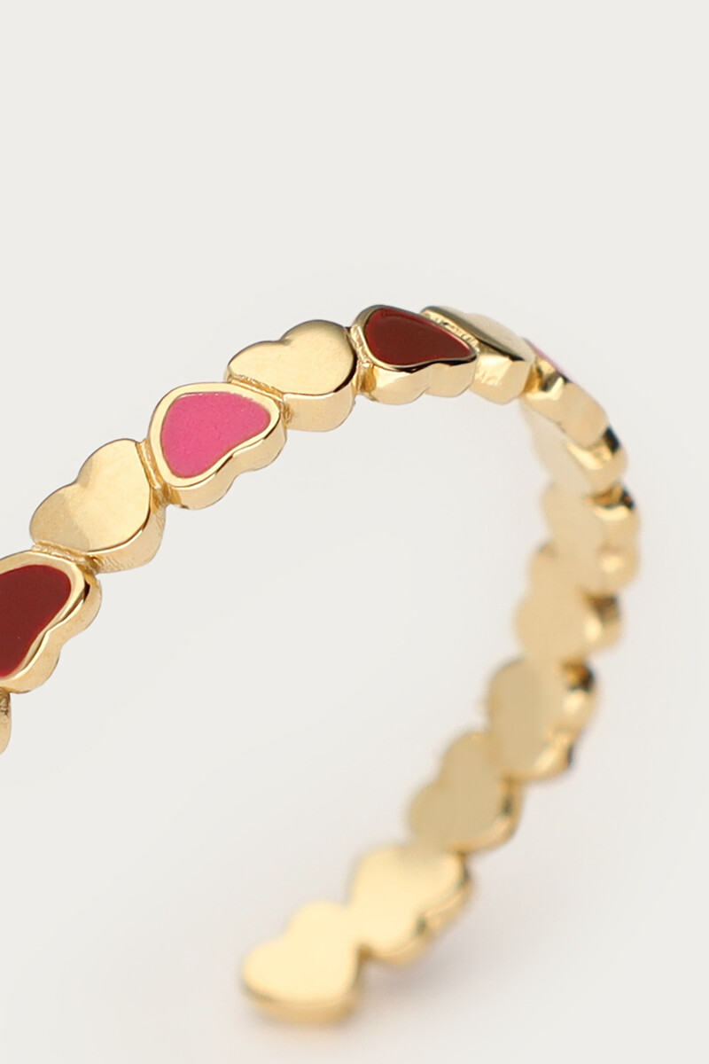 Vintage ring with pink & red hearts | My Jewellery