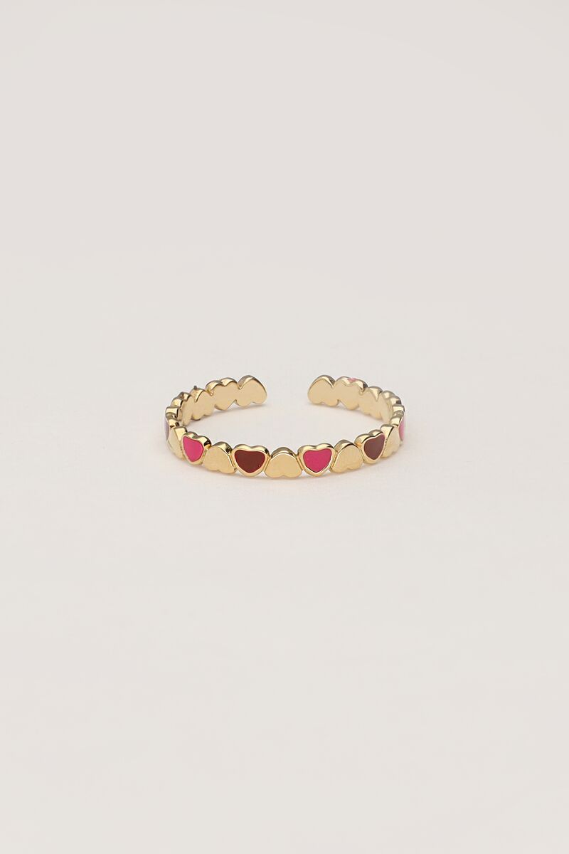 Vintage ring with pink & red hearts | My Jewellery