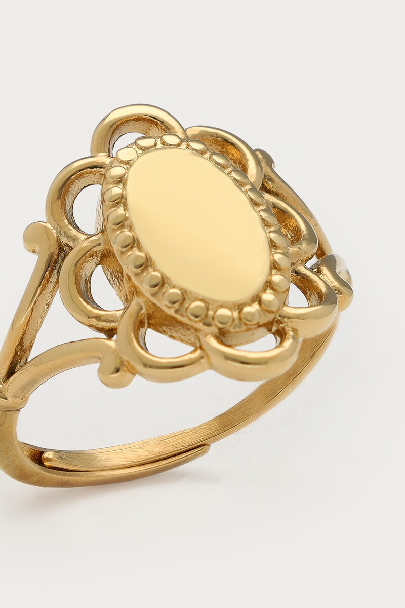 Vintage signet ring with flower | My Jewellery