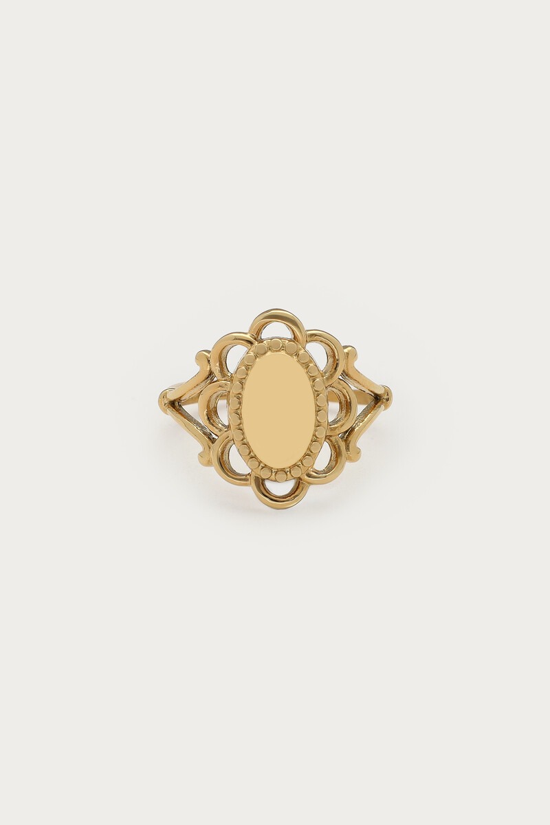 Vintage signet ring with flower | My Jewellery