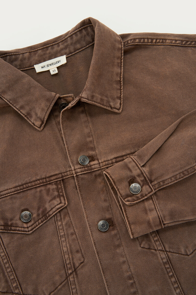 Brown washed denim jacket | My Jewellery
