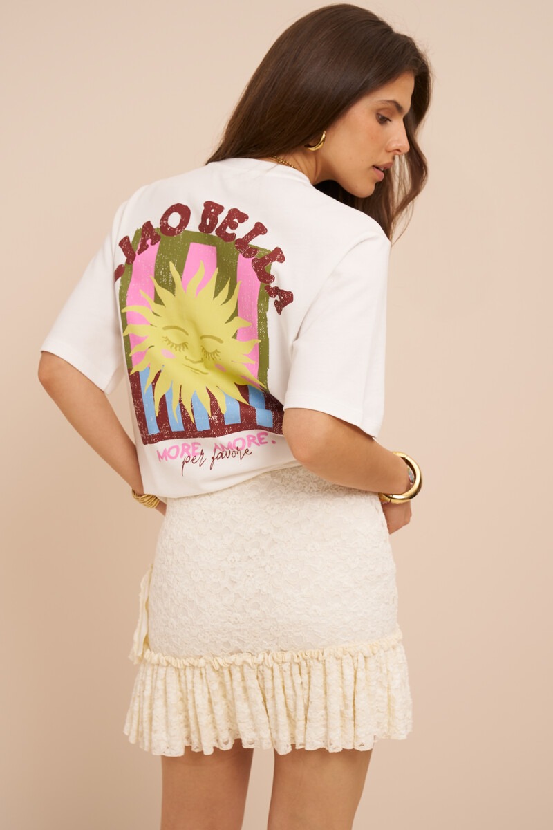 White asymmetric skirt with lace | My Jewellery