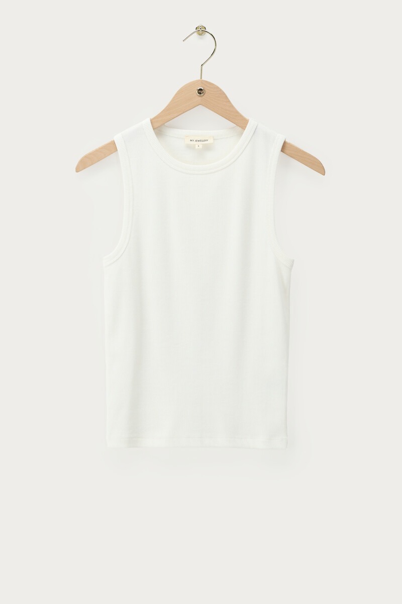 White basic ribbed tank top | My Jewellery