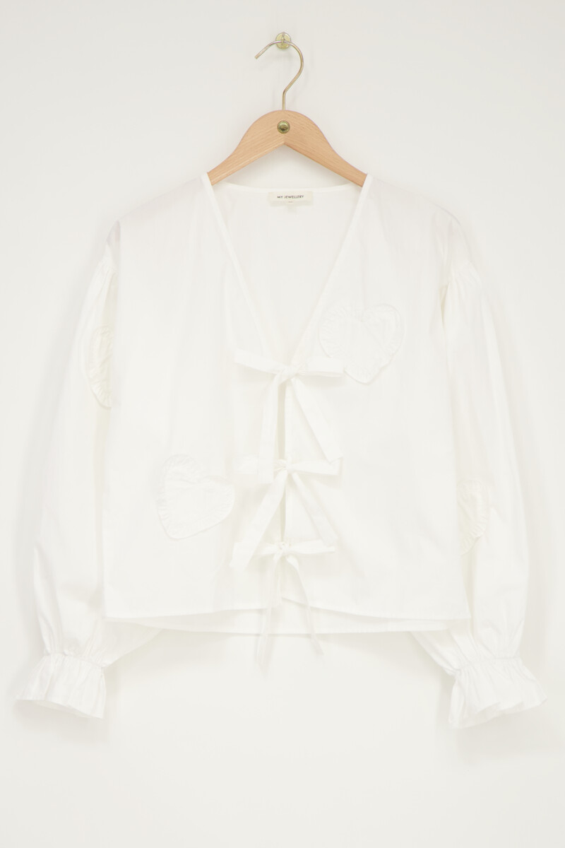 White blouse with bows & hearts | My Jewellery