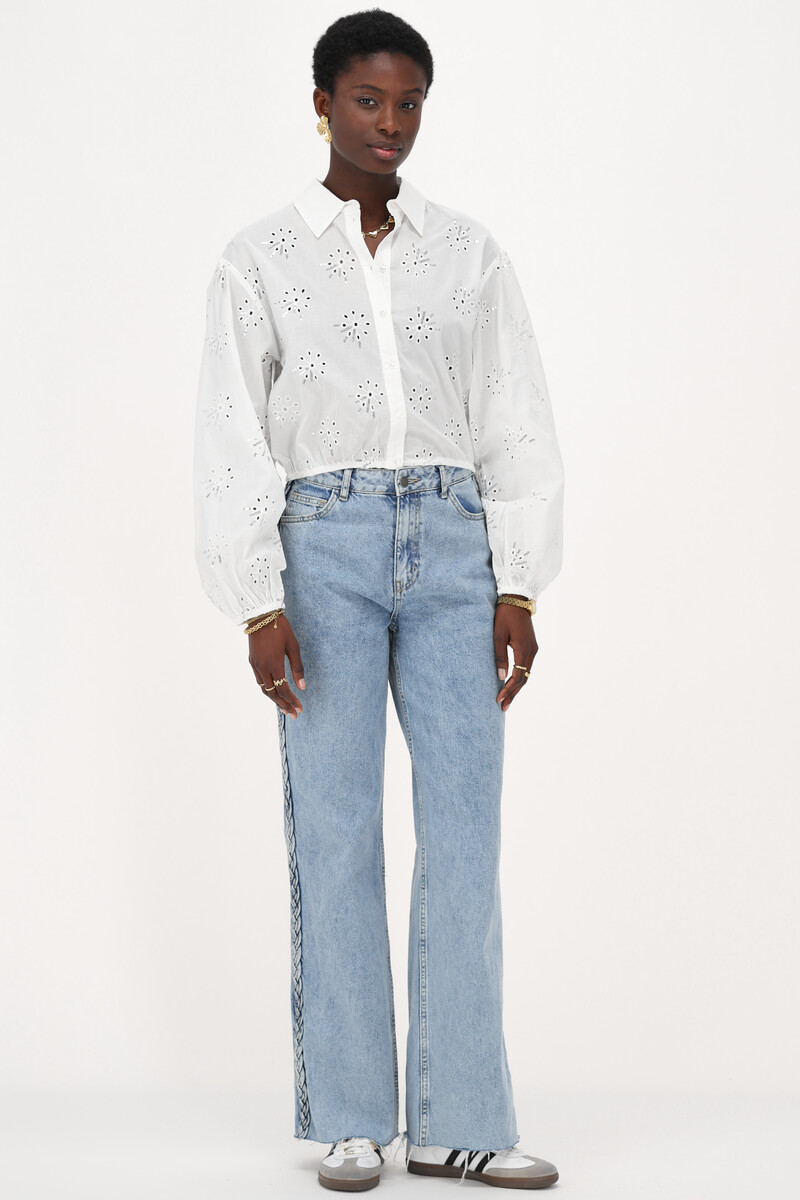 White blouse with silver sequins | My Jewellery