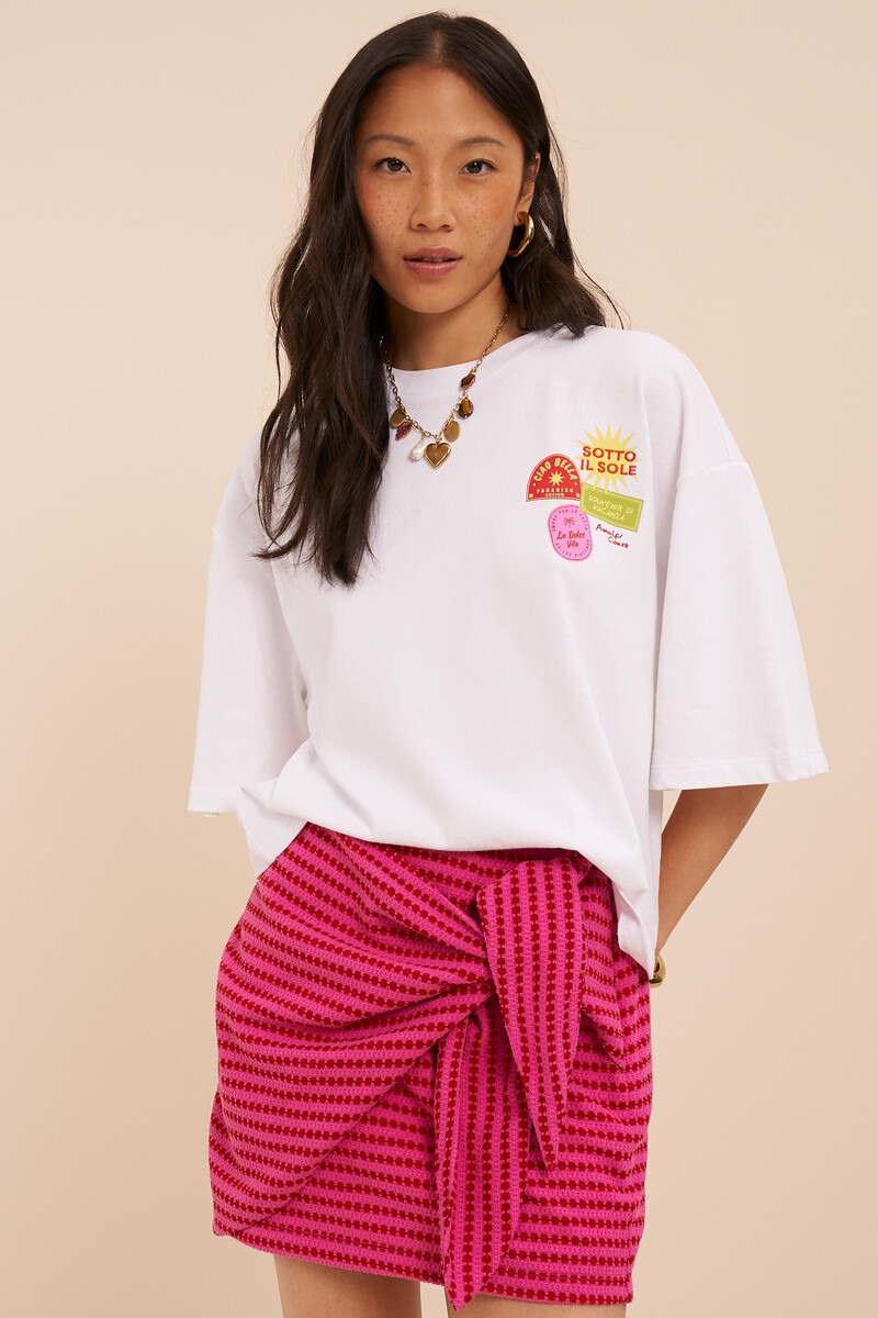 White boxy T-shirt 'Sotto il soleil' | My Jewellery