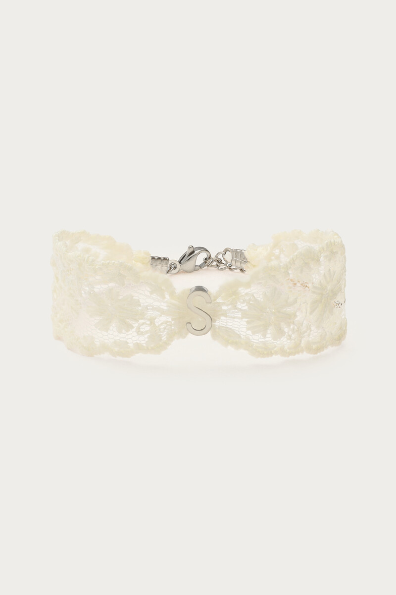 Weißes Armband Mit Spitze Und Initialen | My Jewellery