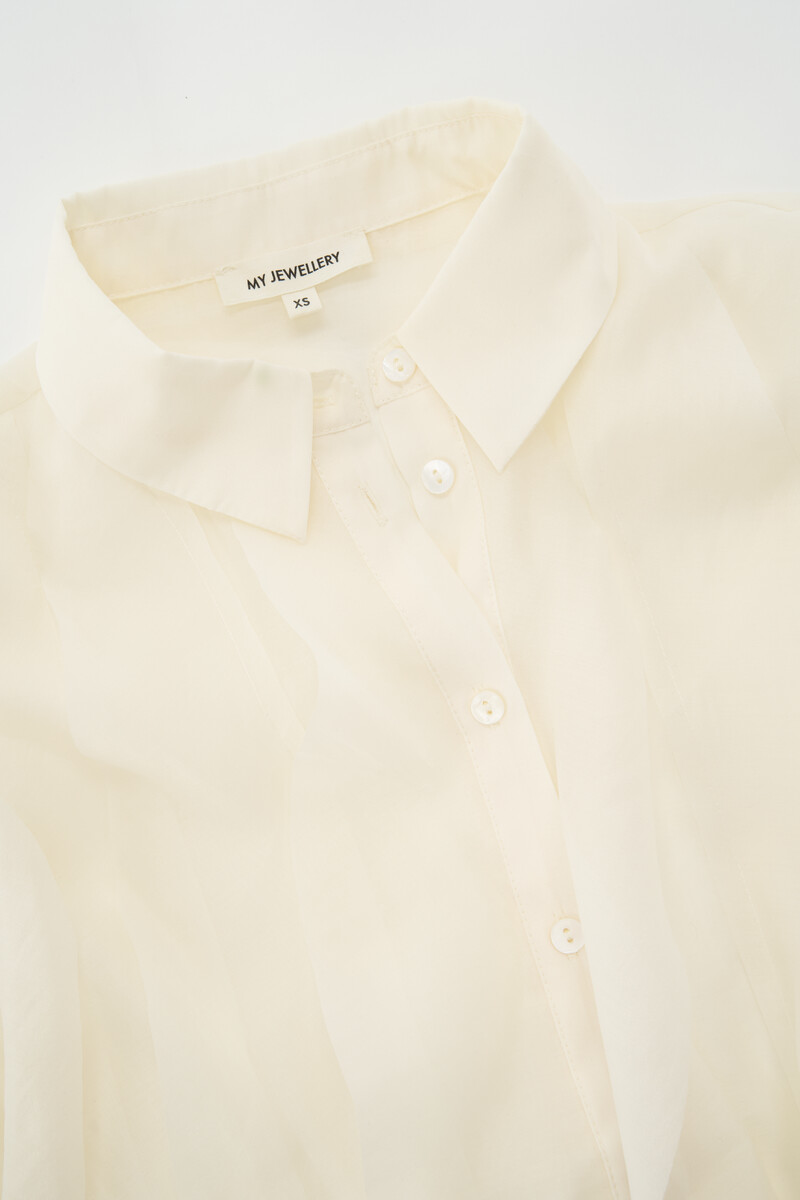 White chiffon blouse with ruffles | My Jewellery