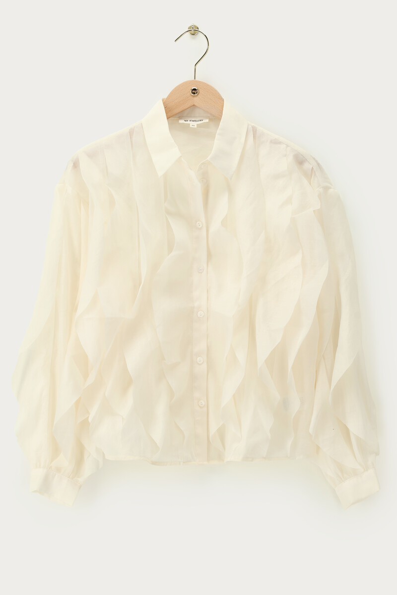 White chiffon blouse with ruffles | My Jewellery