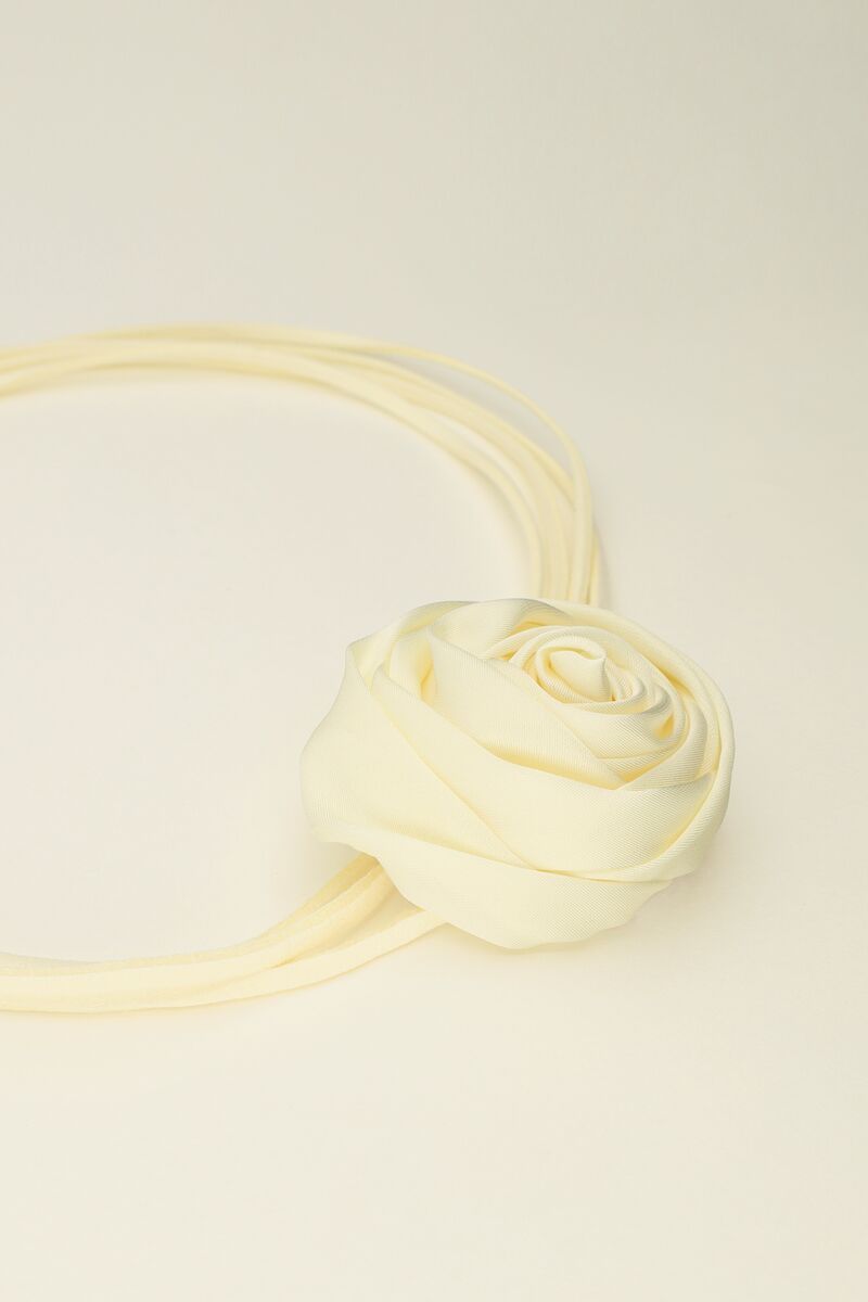 White cord choker with satin flower | My Jewellery
