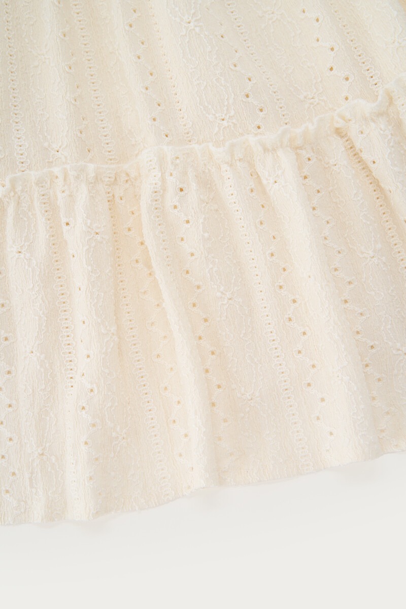 White dress wirh layers and embroidery | My Jewellery