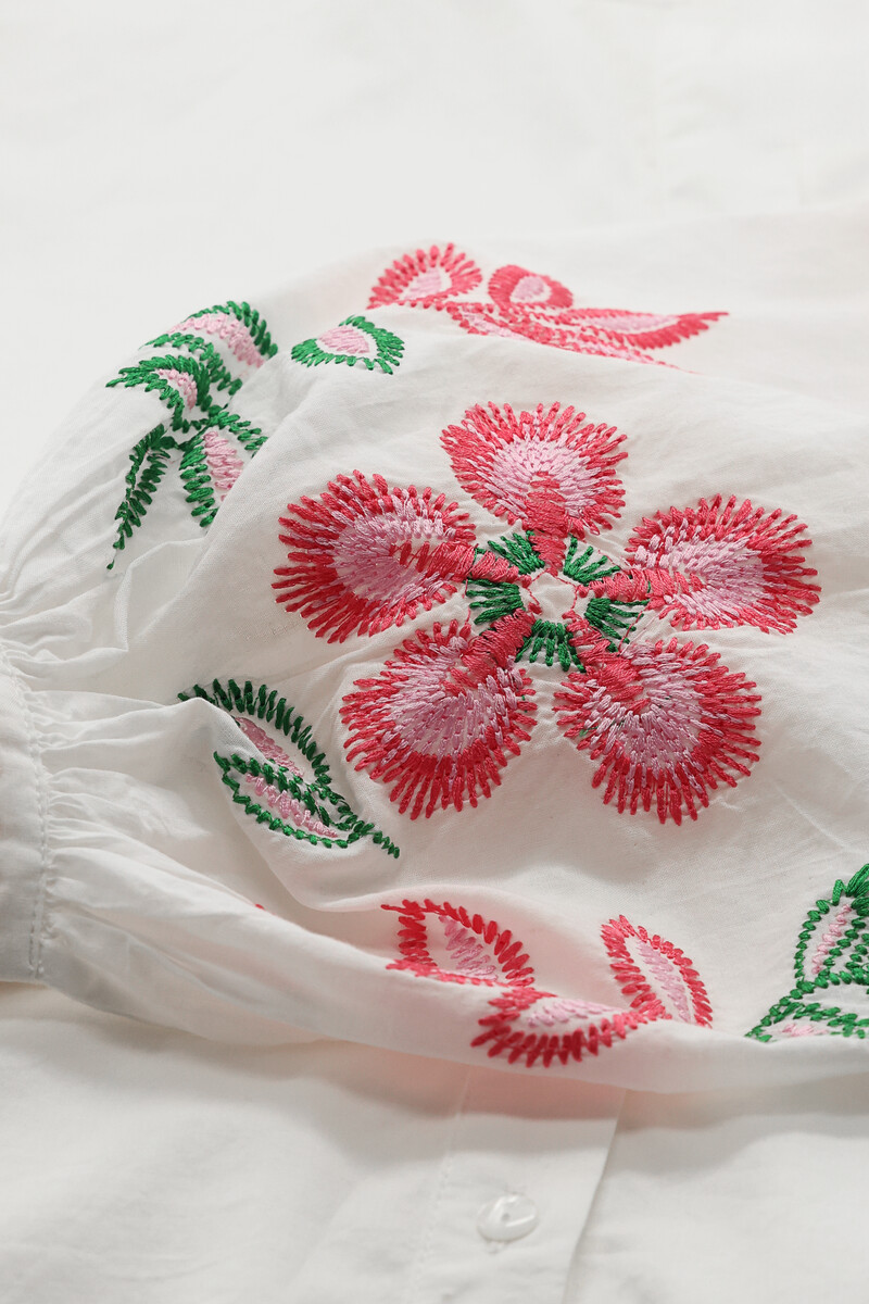 White embroidery blouse with flowers | My Jewellery