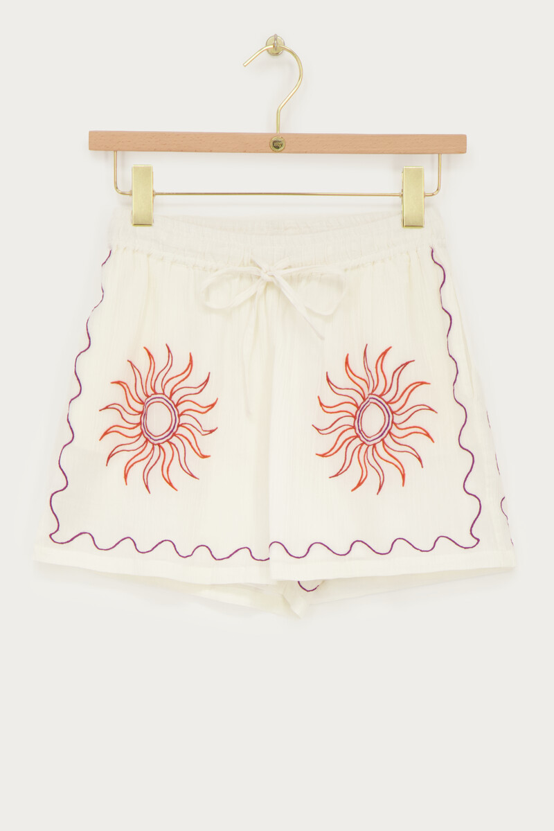 White embroidery sun shorts | My Jewellery