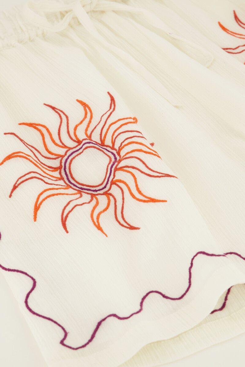 White embroidery sun shorts | My Jewellery