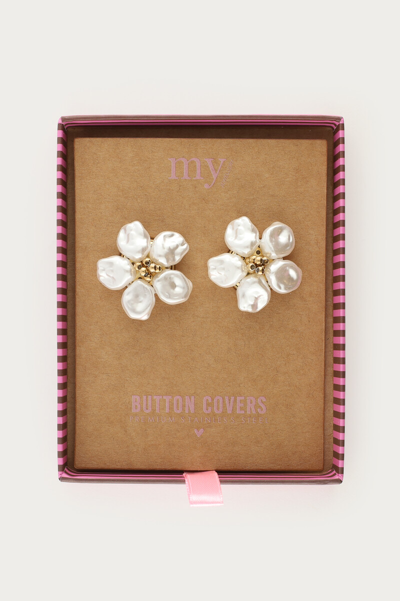 White flower buttons set | My Jewellery