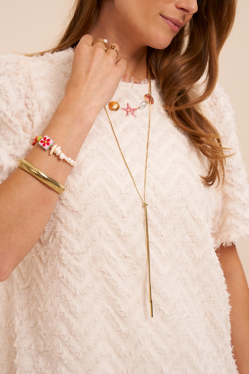 White fluffy jacquard dress with short sleeves | My Jewellery