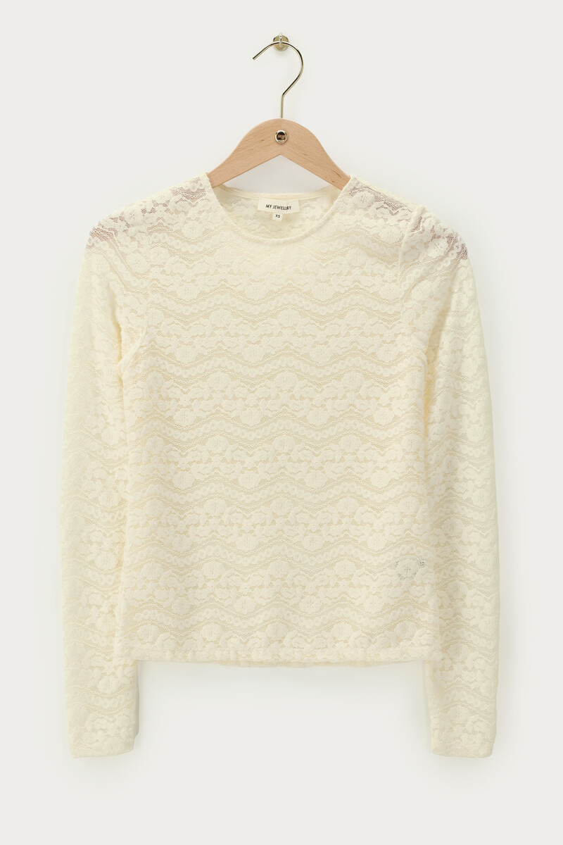 White fluffy lace top | My Jewellery