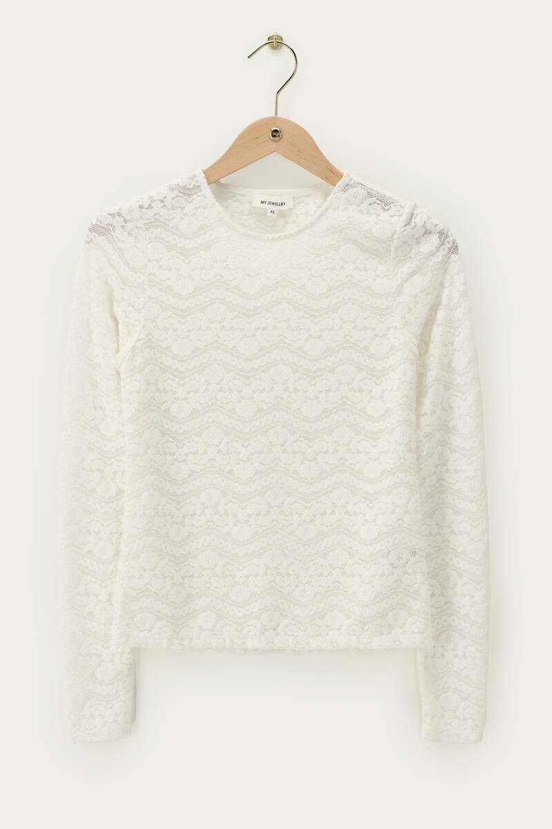 White fluffy lace top | My Jewellery