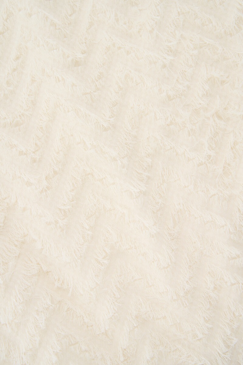 White furry jaquard dress with short sleeves | My Jewellery