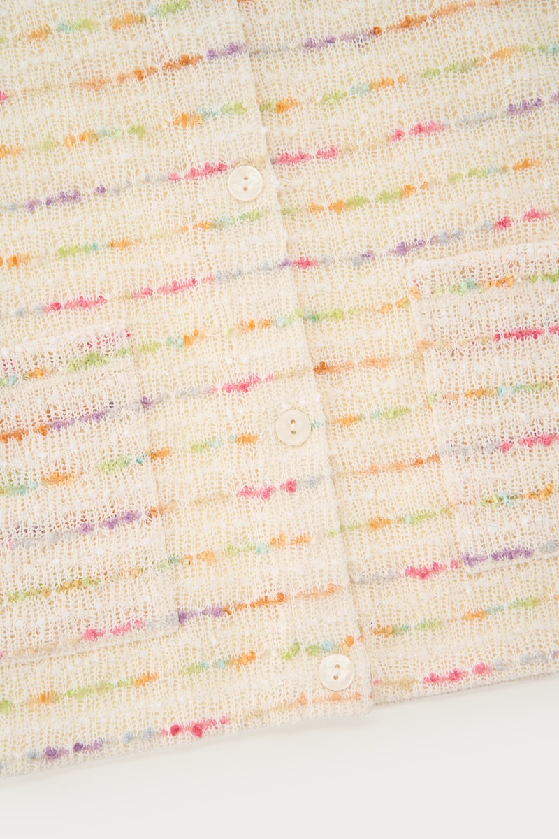 White gilet with multicoloured stripes | My Jewellery