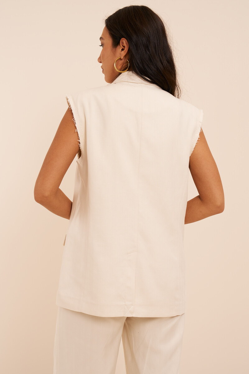 Cream sleeveless blazer | My Jewellery