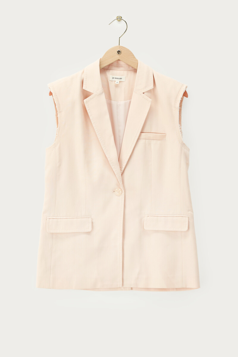 Wit gilet met stiksels