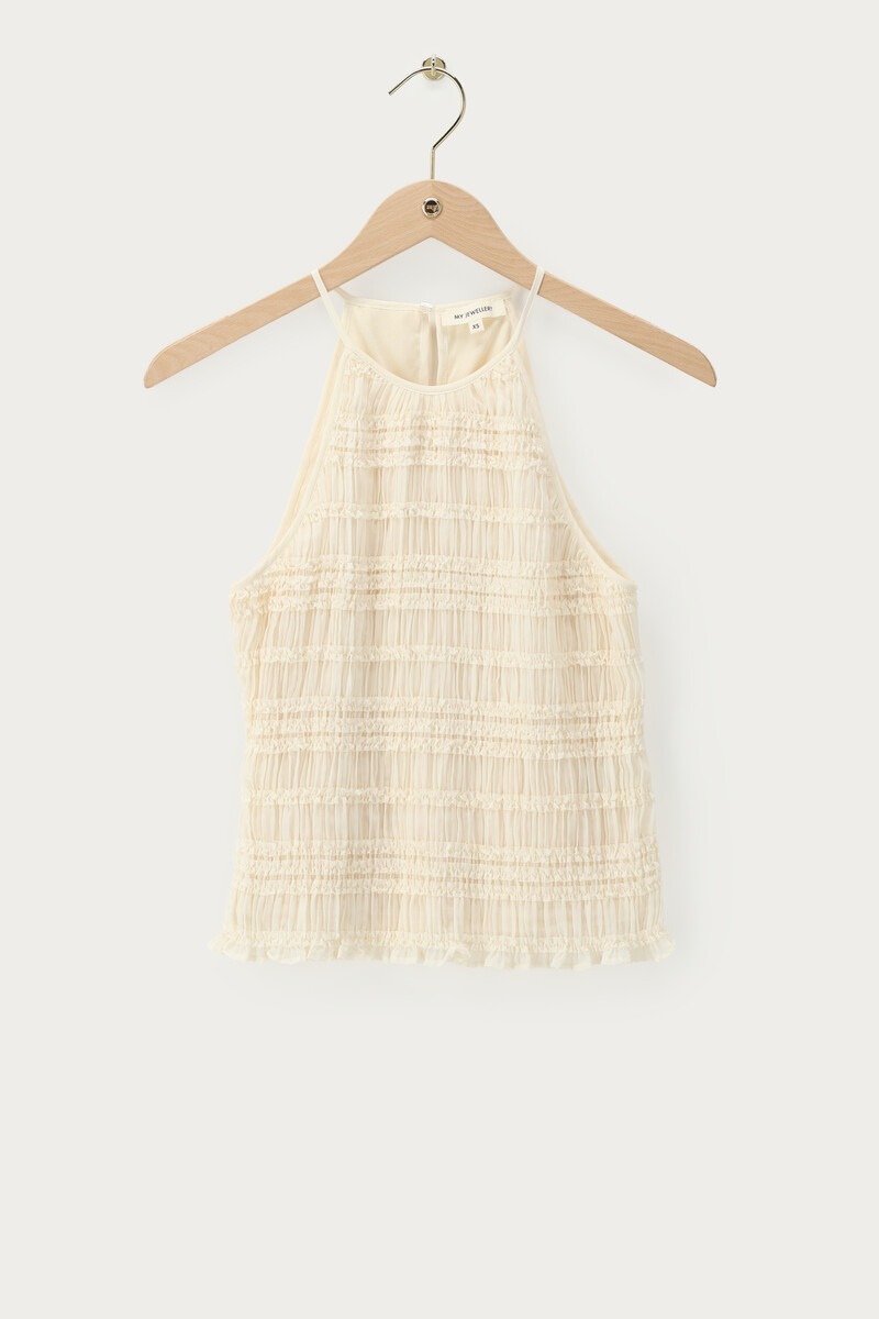 White halter top with ruffles | My Jewellery