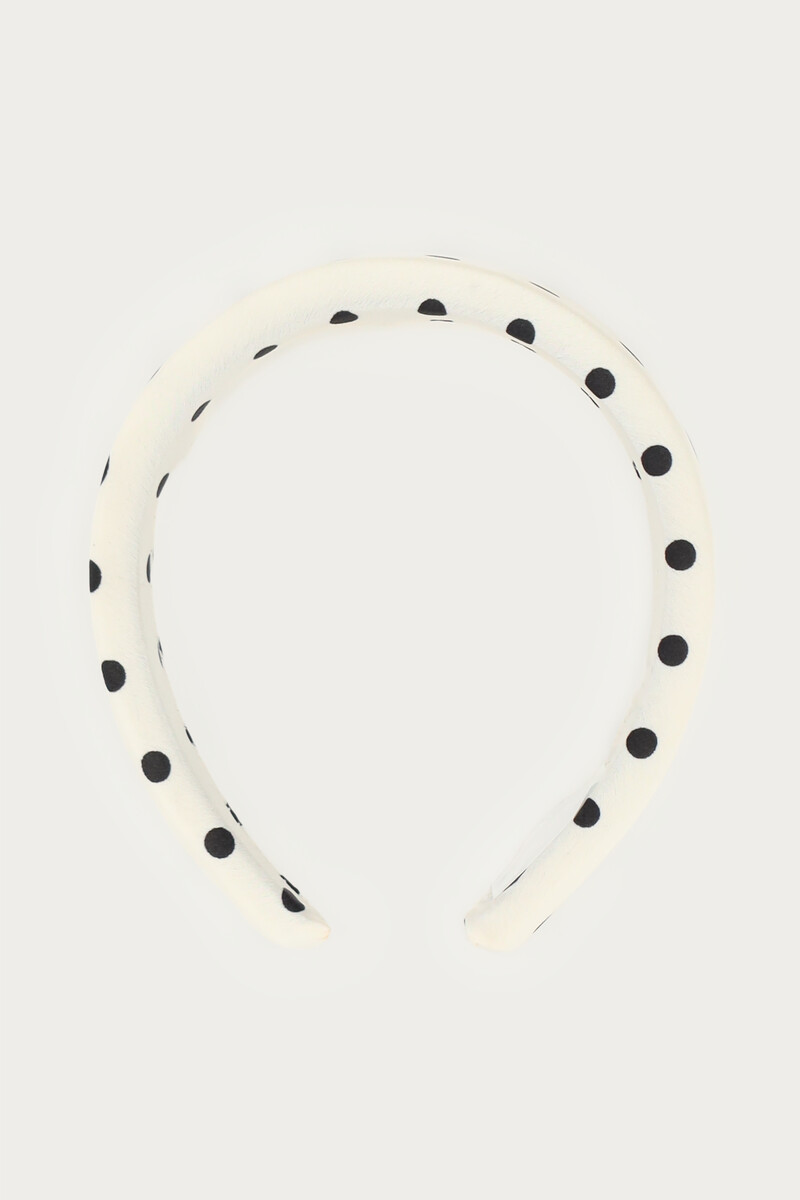 White hairband with black polka dot | My Jewellery