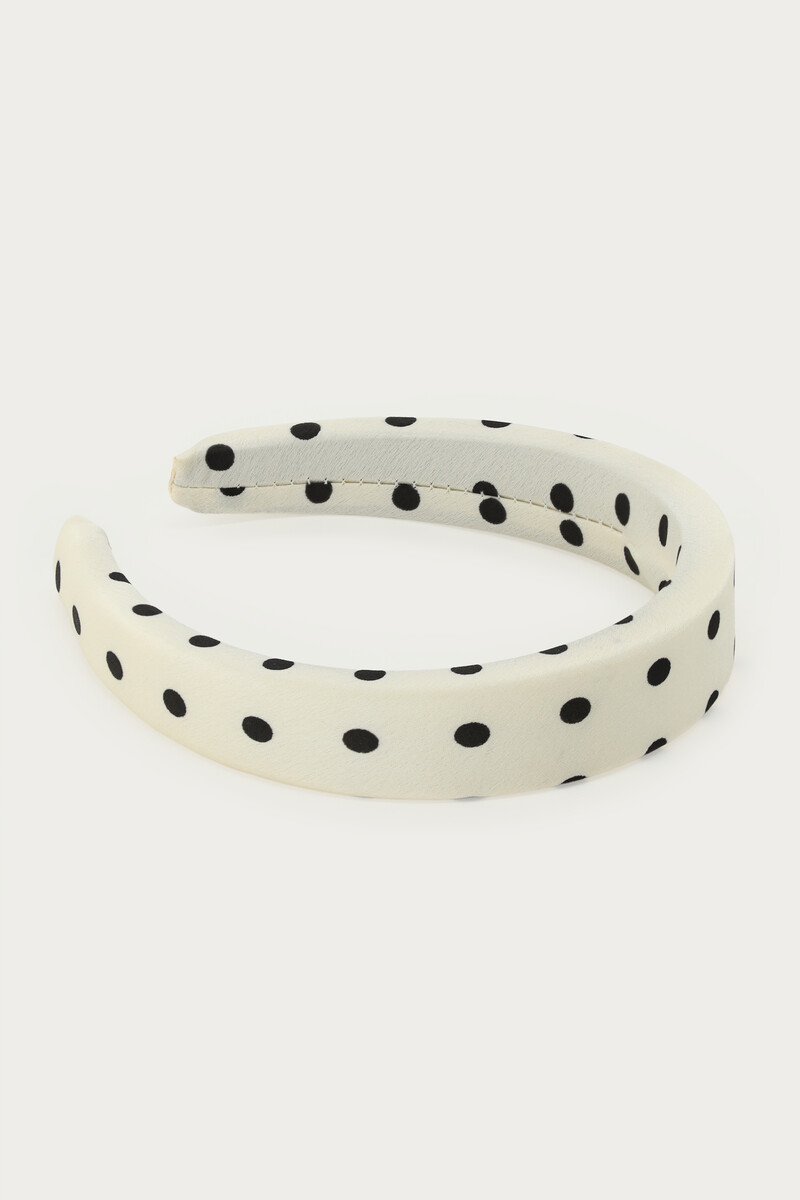 White hairband with black polka dot | My Jewellery