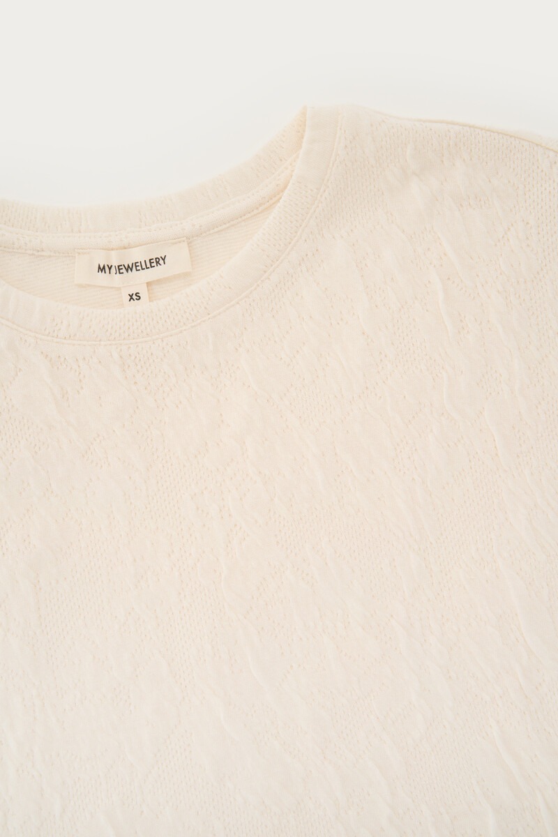 White knitted jacquard top | My Jewellery