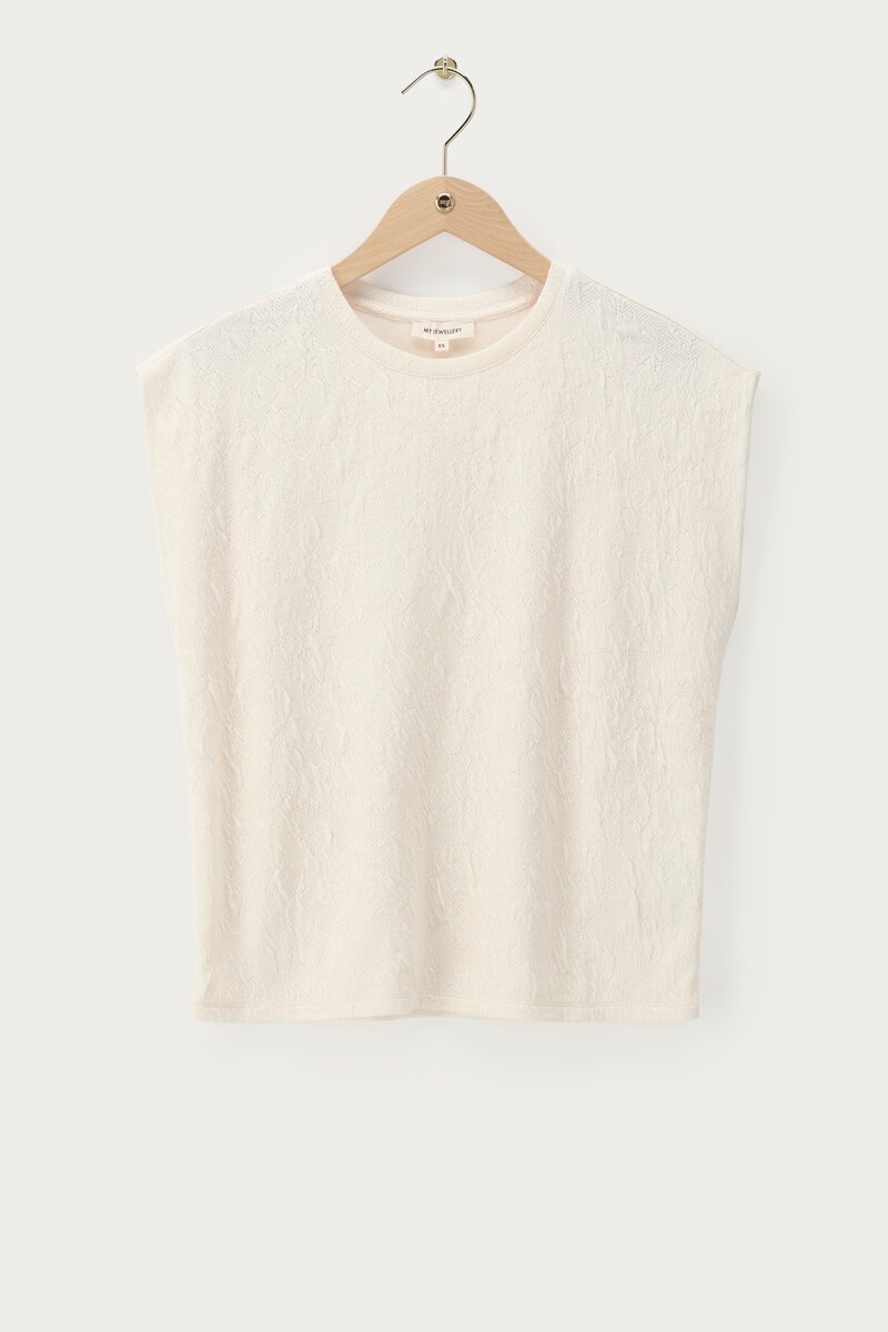 White knitted jacquard top | My Jewellery