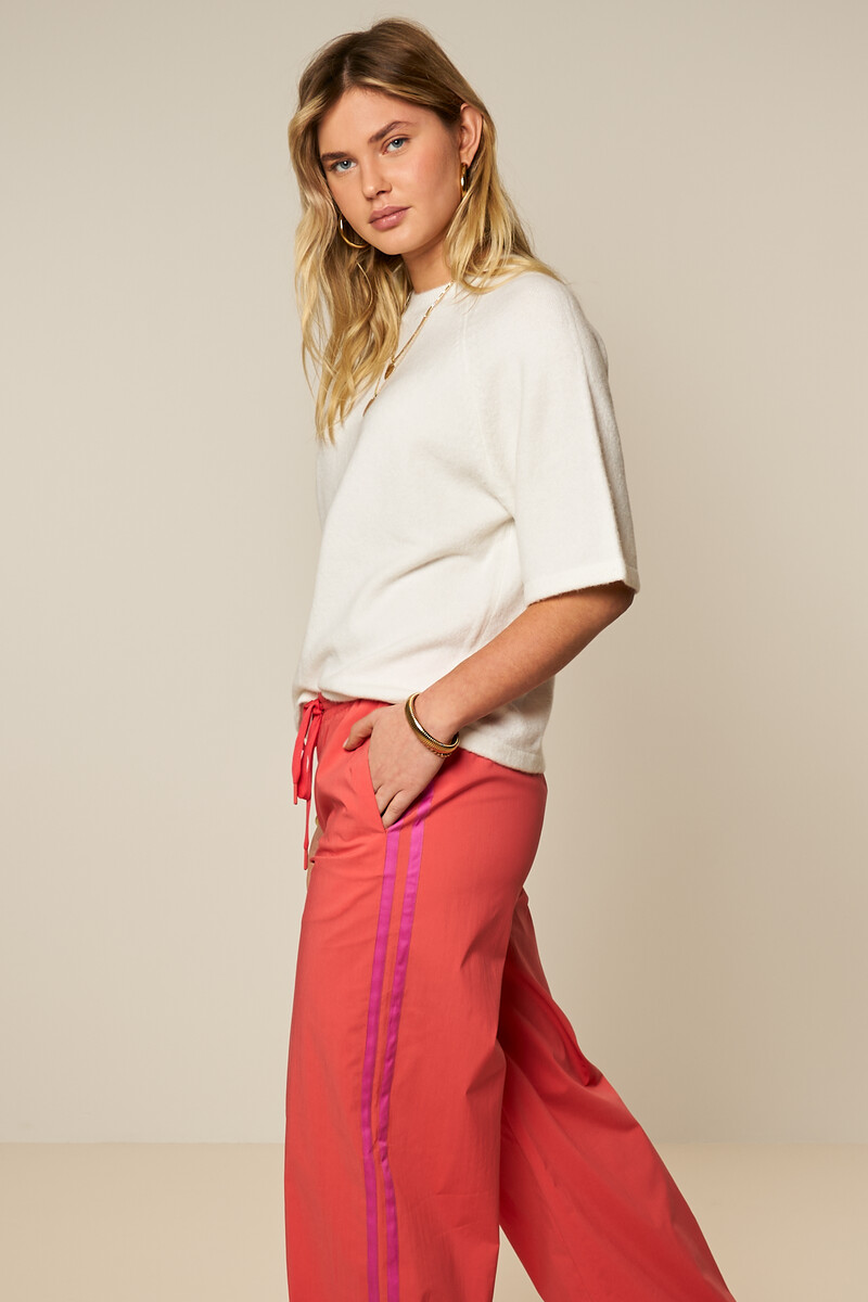 White knit raglan sweater with short sleeves | My Jewellery