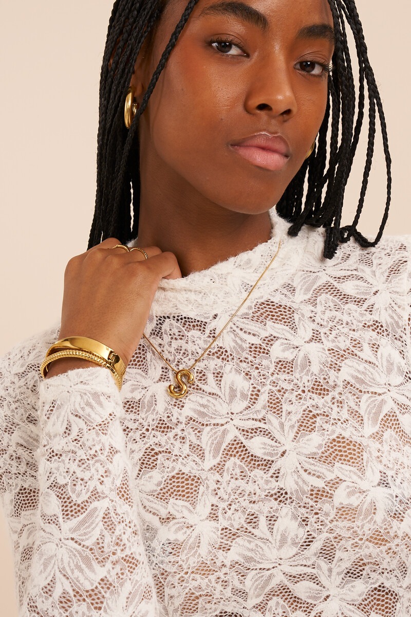 White Lace Top with Flowers | My Jewellery