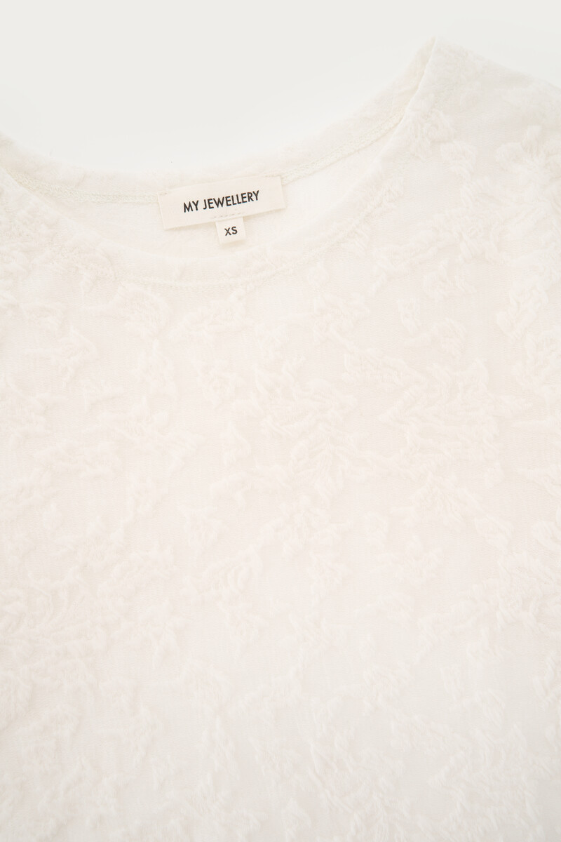 White lace top with round neckline | My Jewellery