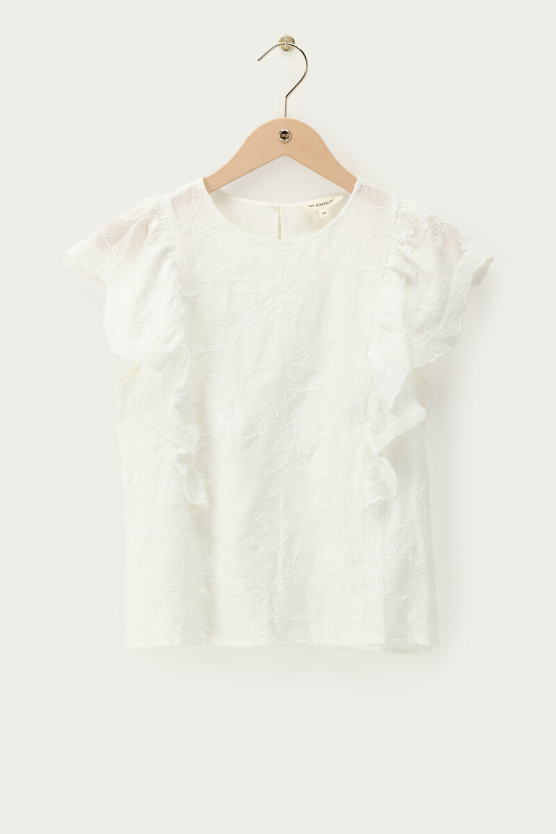 White lace top with ruffles | My Jewellery