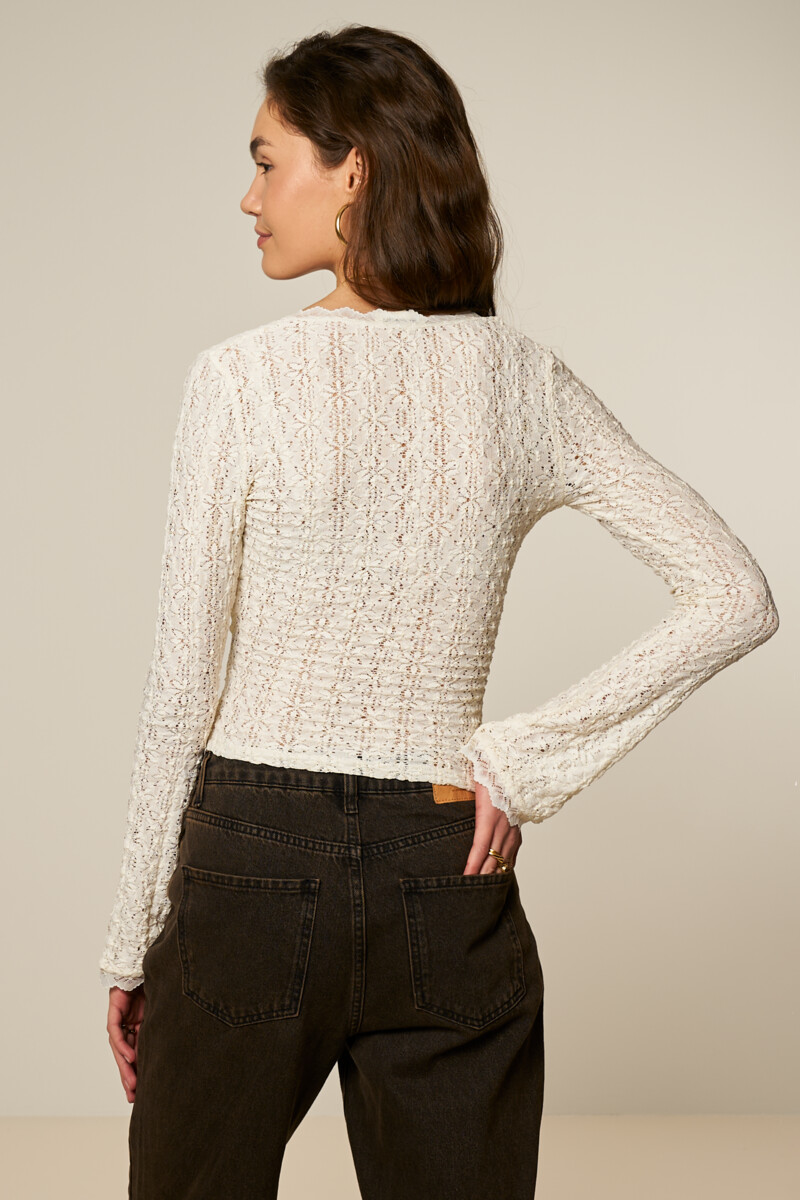 White lace top with overlap | My Jewellery