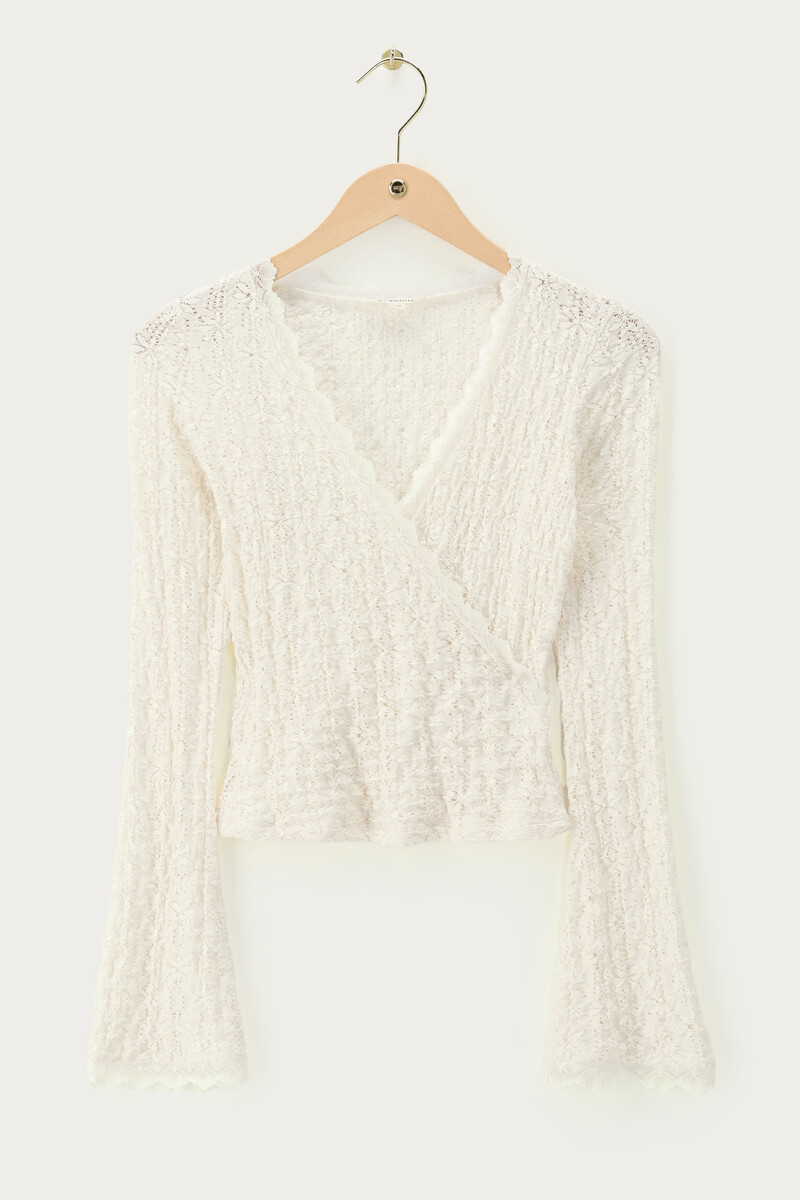 White lace top with overlap | My Jewellery
