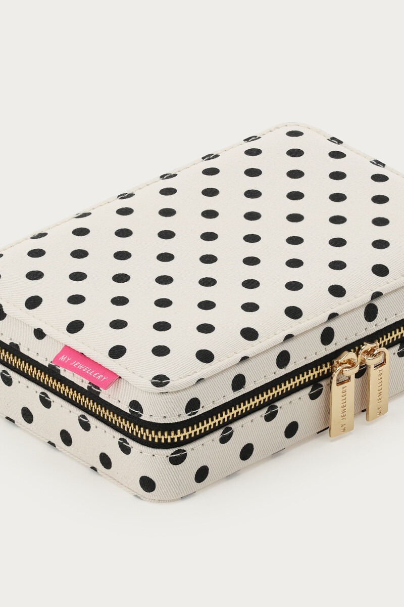 White large jewellery organiser with polka dot | My Jewellery