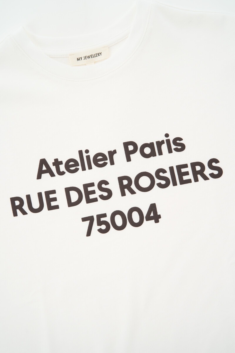 White long-sleeve with print 'Atelier Paris' | My Jewellery