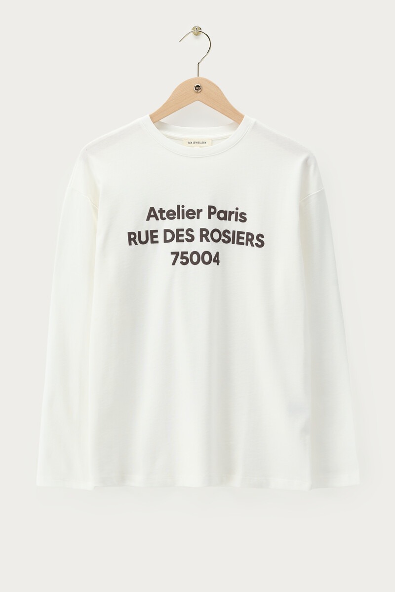 White long-sleeve with print 'Atelier Paris' | My Jewellery